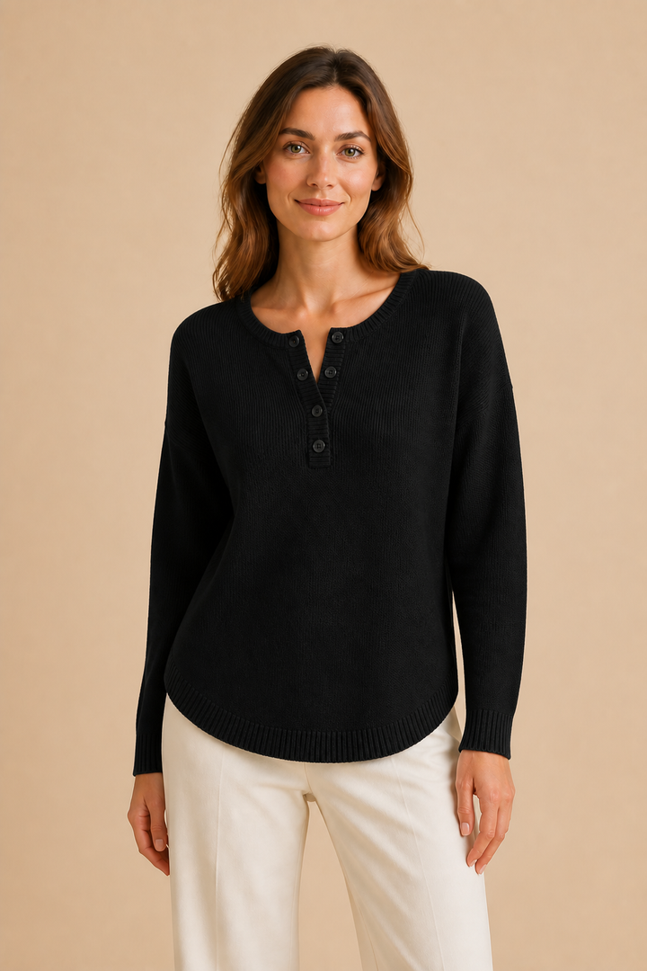 Helena | Henley-napeilla varustettu neulepusero