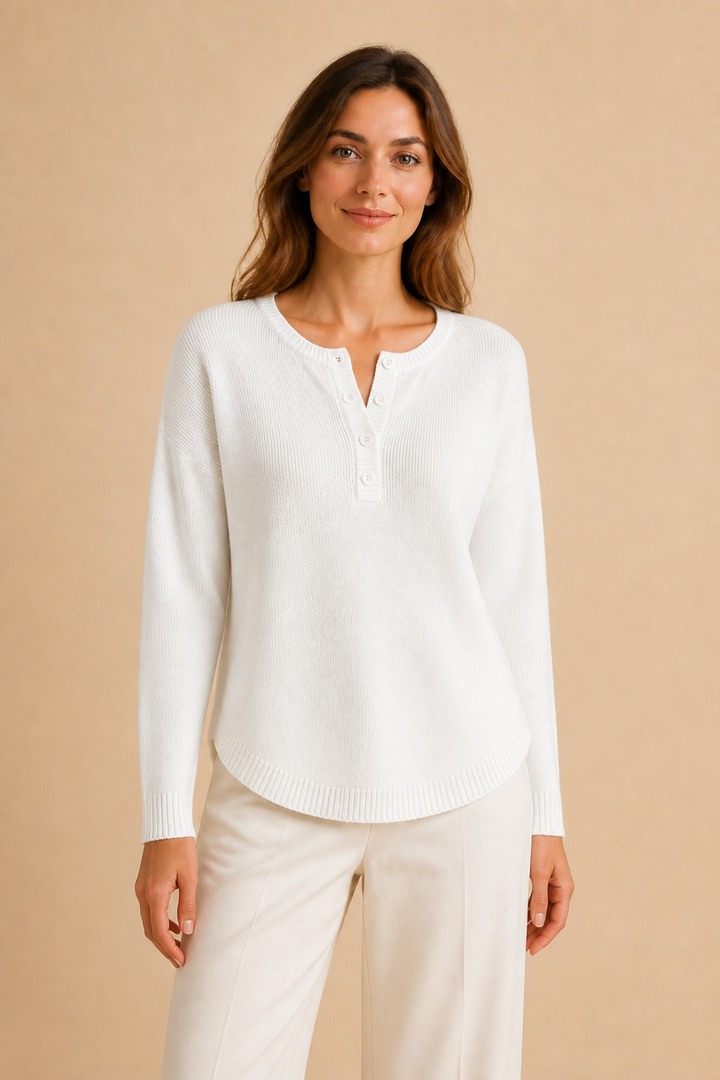 Helena | Henley-napeilla varustettu neulepusero