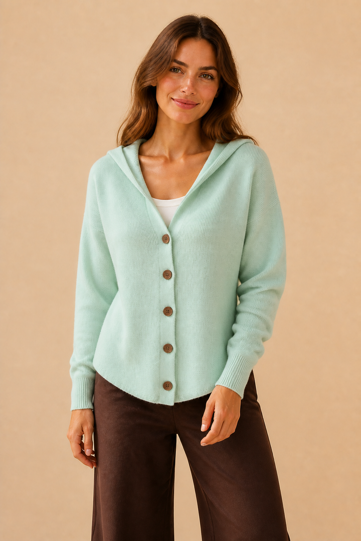 Maija | Hupullinen neuletakki