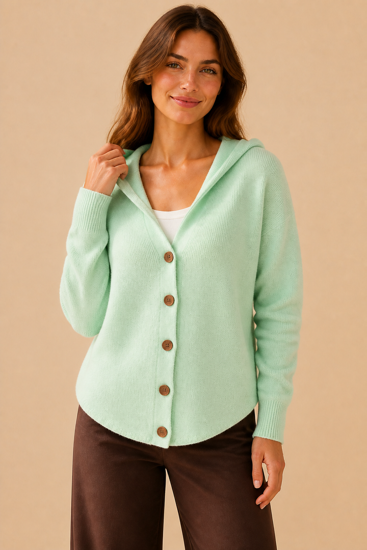 Maija | Hupullinen neuletakki
