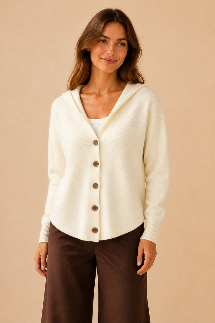Maija | Hupullinen neuletakki