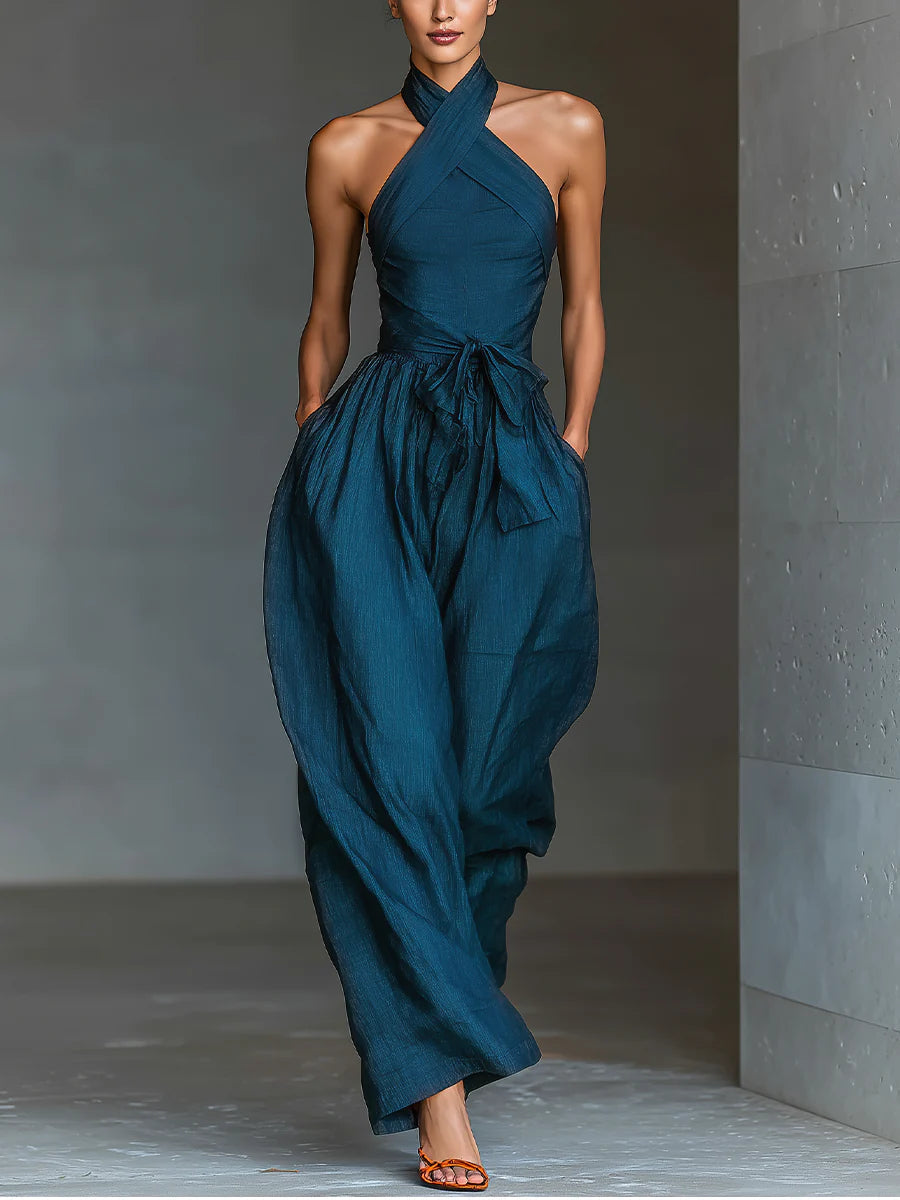 Nadia Halter Weitbeiniger Jumpsuit