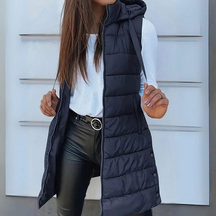 Mitchelle Casual Long Sleeveless Puffer Vest