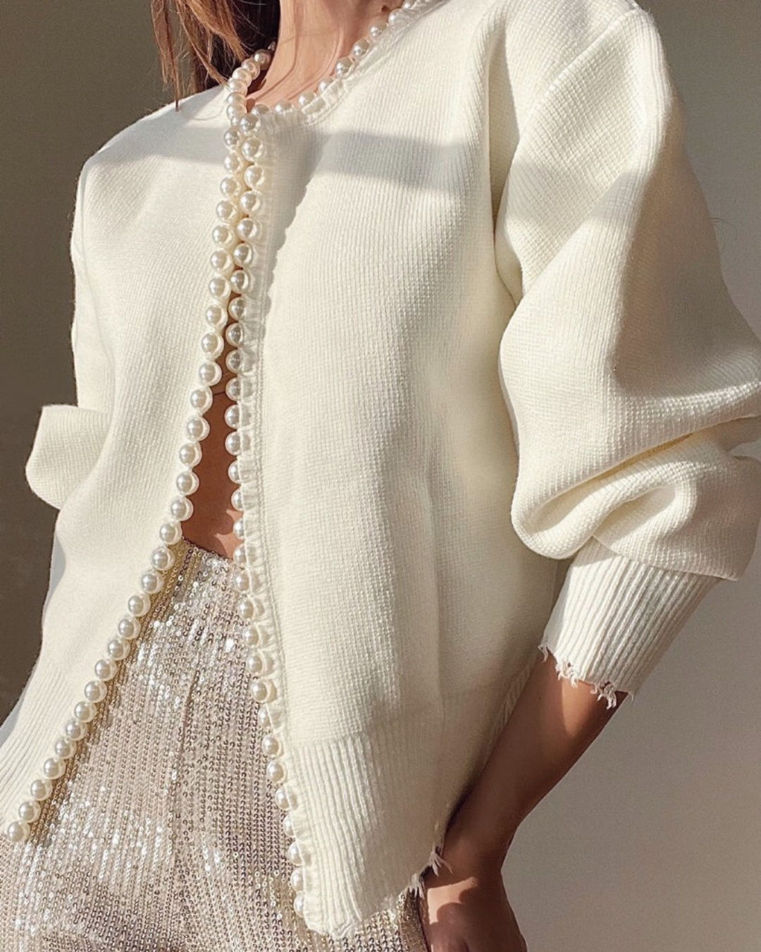 Vanessa | Cardigan raffinato con dettagli in perle