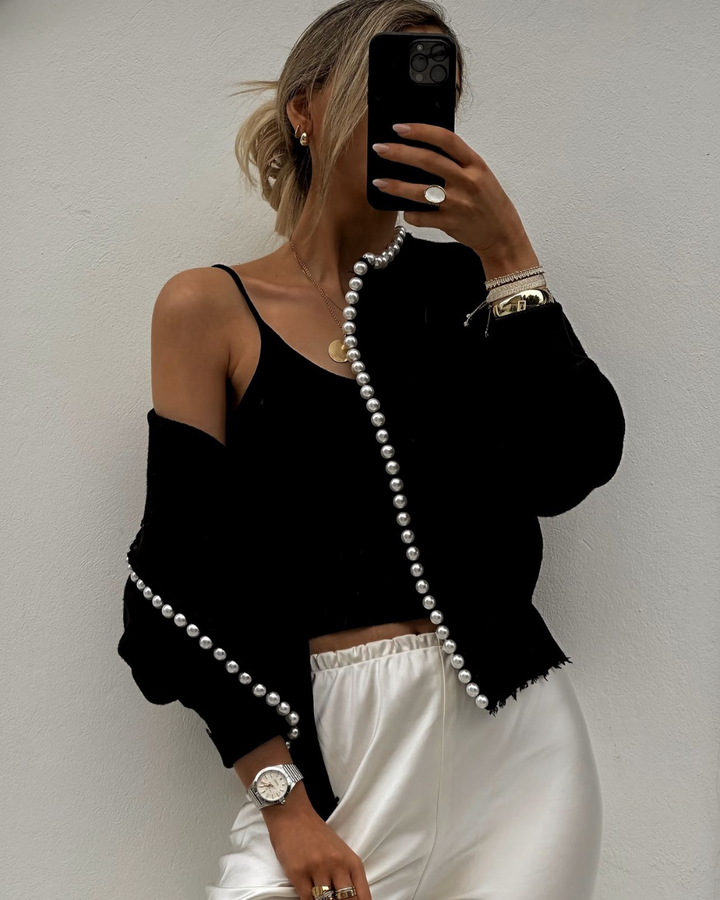 Vanessa | Cardigan raffinato con dettagli in perle