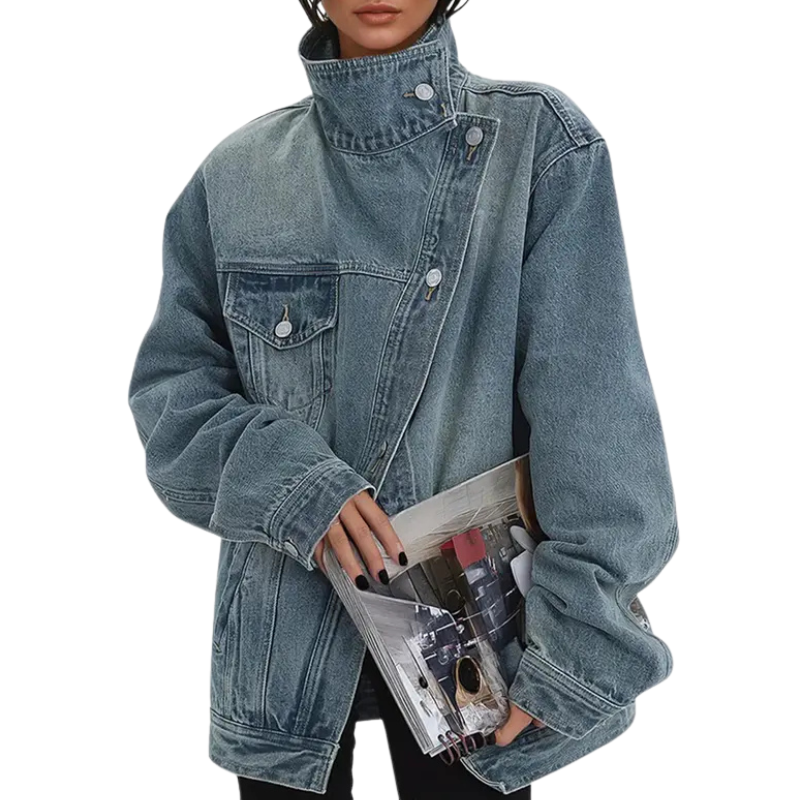 Elena | Epäsymmetrinen takki vintage-tyylillä