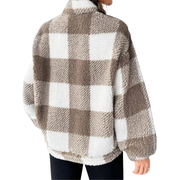 Elena | Mukava Ruudullinen Fleece-Sweatshirt