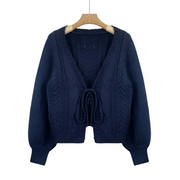 Sofia™ | Cardigan lavorato a maglia con chiusura a fiocco