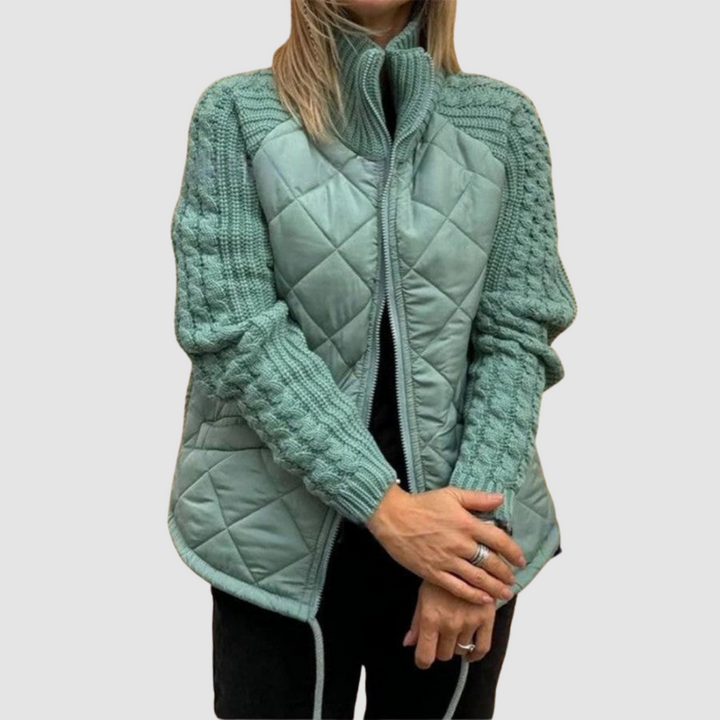 Carina Wool Patchwork Down Jacket