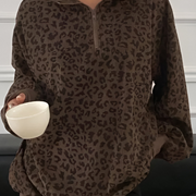 Mara | Comodo Maglione con Stampa Leopardo