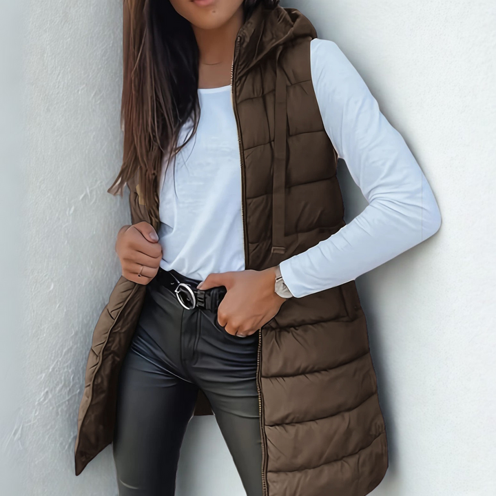 Mitchelle Casual Long Sleeveless Puffer Vest