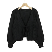 Sofia™ | Cardigan lavorato a maglia con chiusura a fiocco