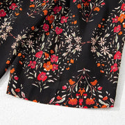 Vintage-Blumenmuster-Hemd mit Knöpfen