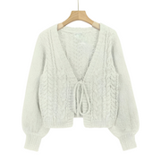 Sofia™ | Cardigan lavorato a maglia con chiusura a fiocco