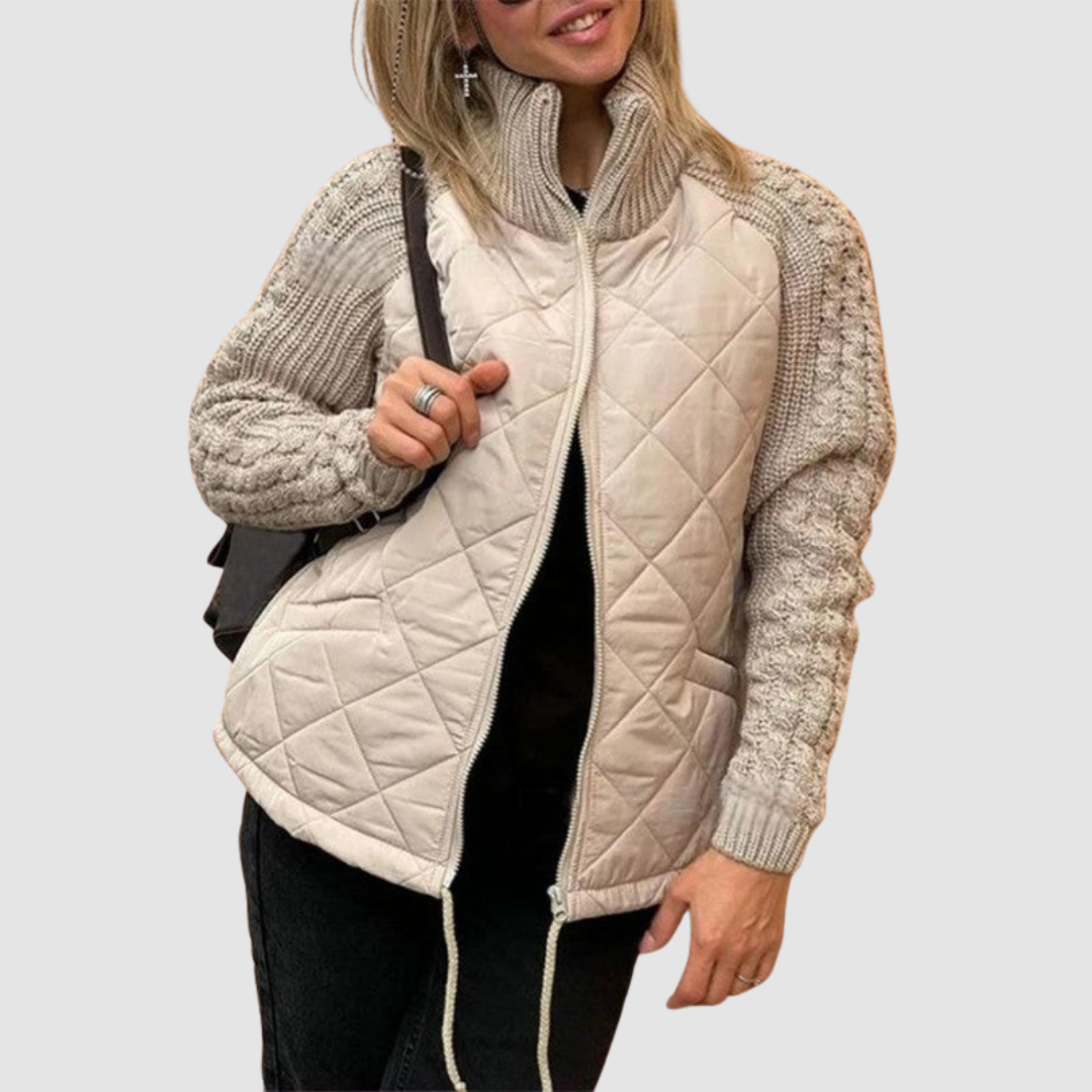 Carina Wool Patchwork Down Jacket