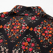Vintage-Blumenmuster-Hemd mit Knöpfen