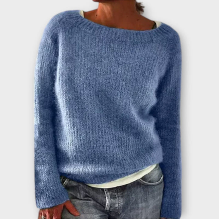 Regine | Kiiltävä, yksivärinen neulepusero