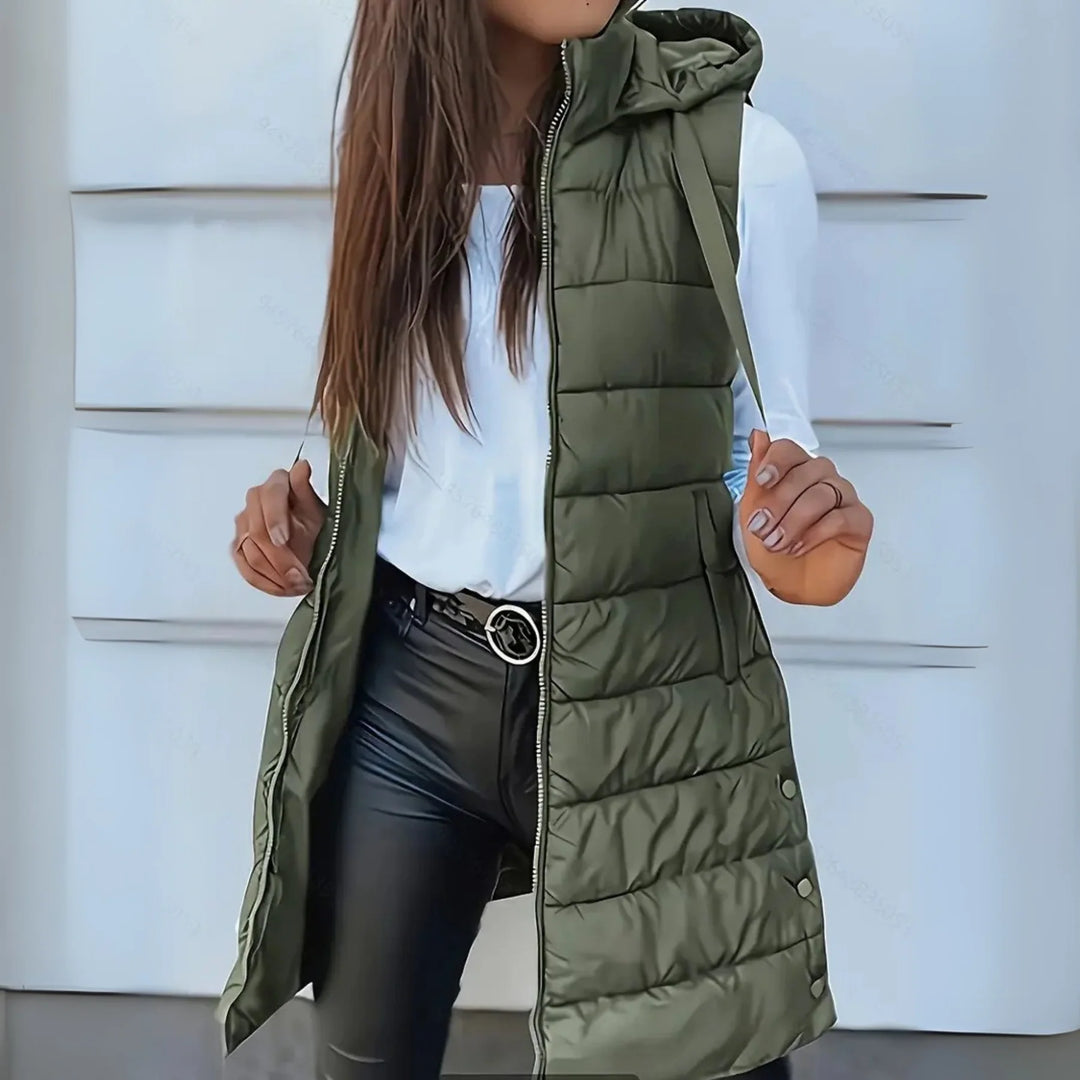 Mitchelle Casual Long Sleeveless Puffer Vest