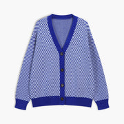 Ombretta | Cardigan a chevron con bottoni a contrasto