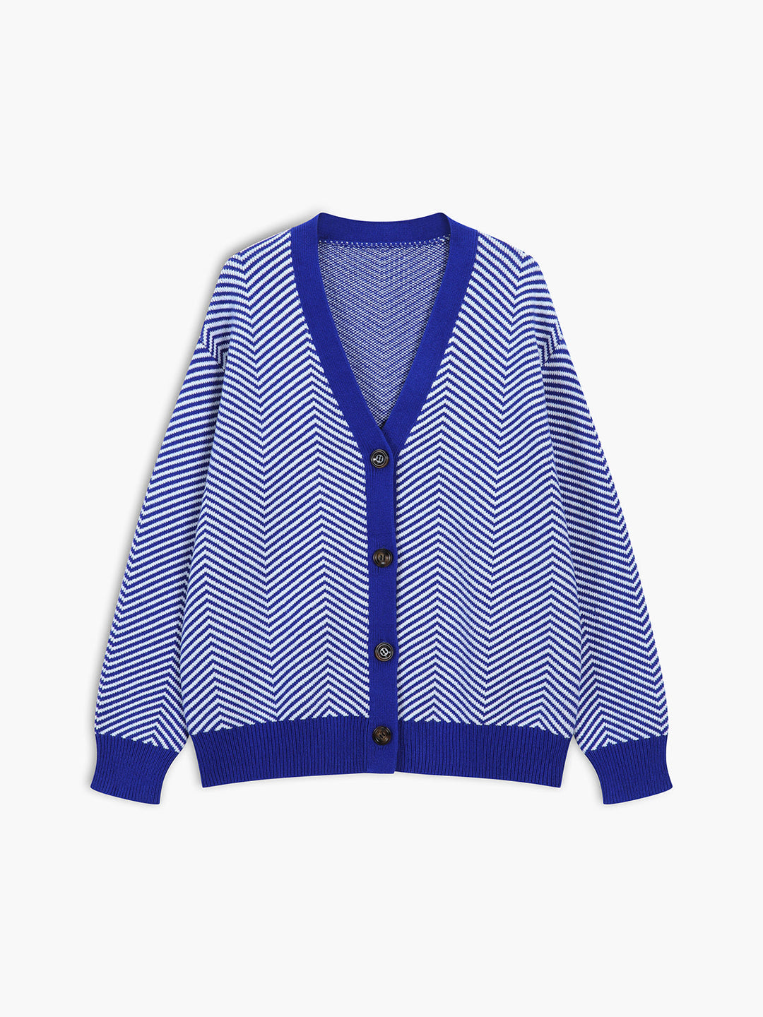 Ombretta | Cardigan a chevron con bottoni a contrasto