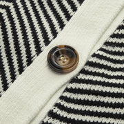Ombretta | Cardigan a chevron con bottoni a contrasto