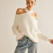 Marina | Suéter con cuello cruzado y hombros descubiertos