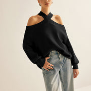 Marina | Suéter con cuello cruzado y hombros descubiertos