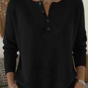 Helena | Henley Button-Up Knit Sweater