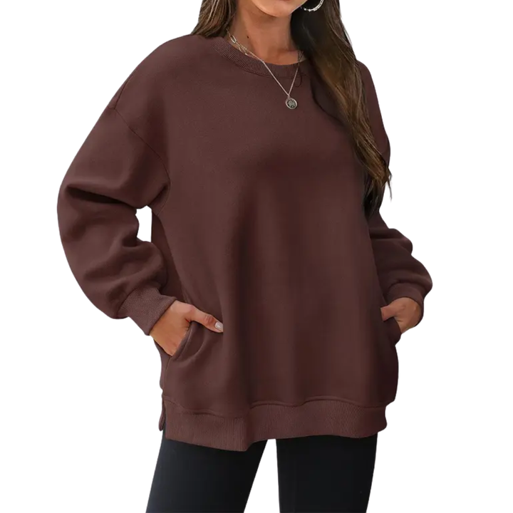 Elina | Ylisuurennettu Fleece Crewneck Pullover
