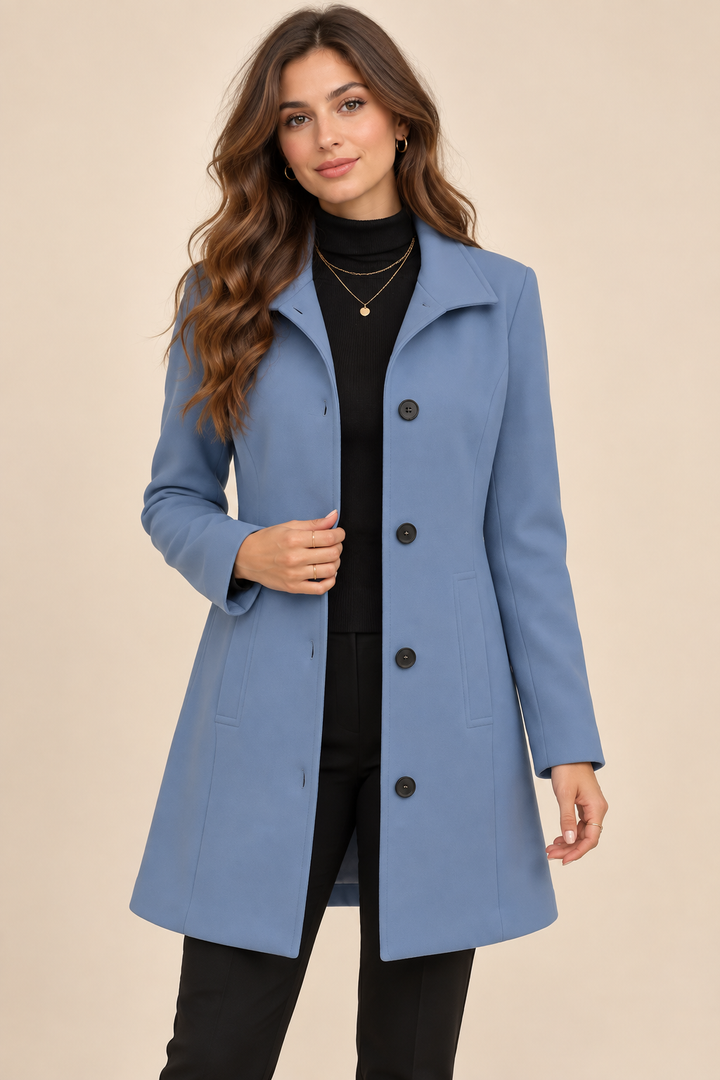 Valentina | Elegantti pitkälinjainen napitakki