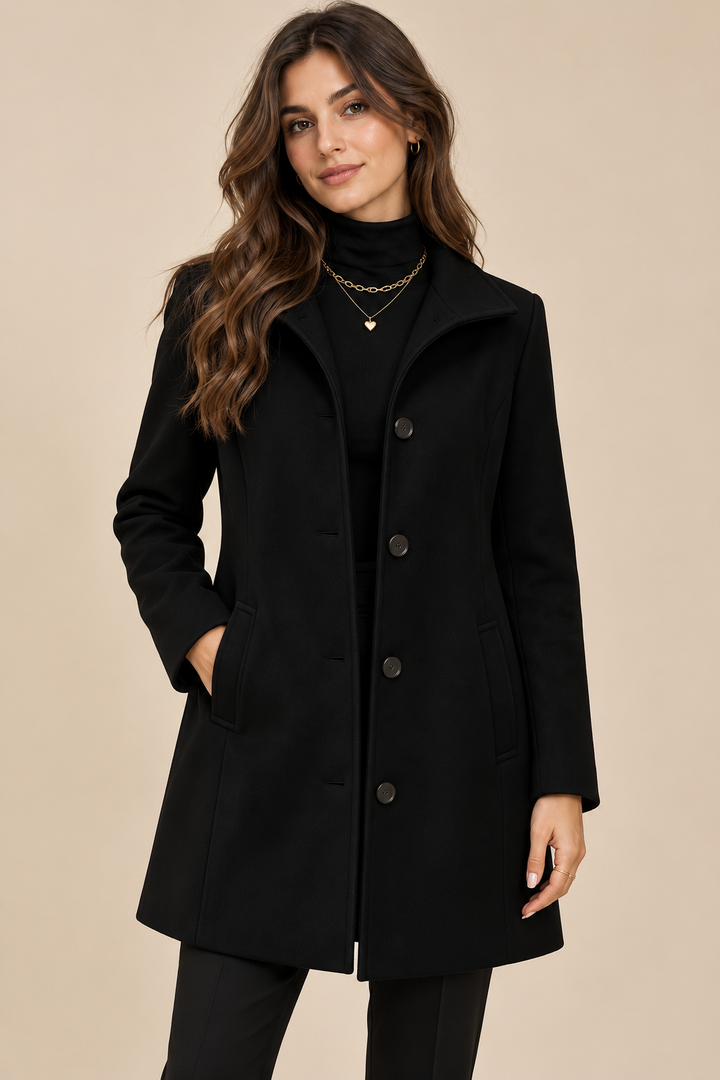 Valentina | Elegantti pitkälinjainen napitakki