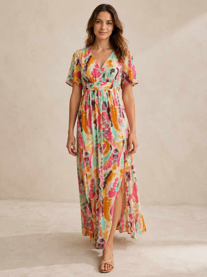 Yuki | V-aukkoinen Tie-Dye-mekko