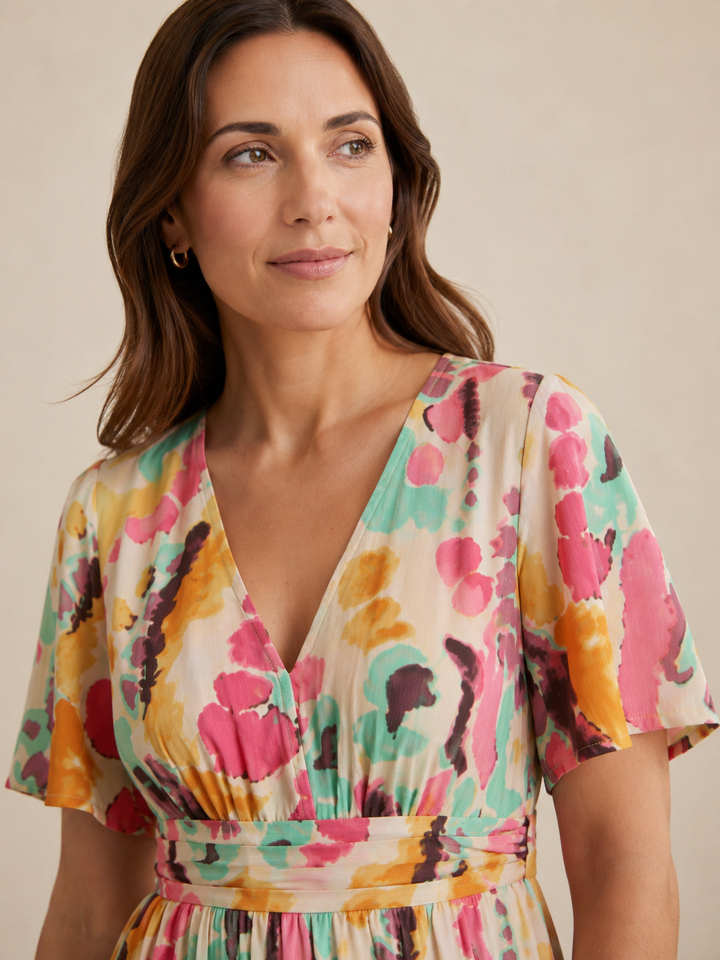 Yuki | V-aukkoinen Tie-Dye-mekko