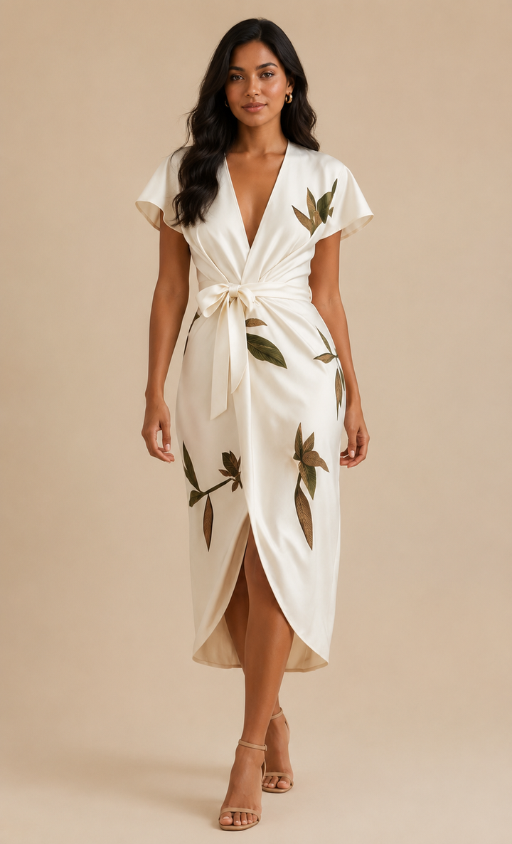 Silmu | Vestido transpassado com laço