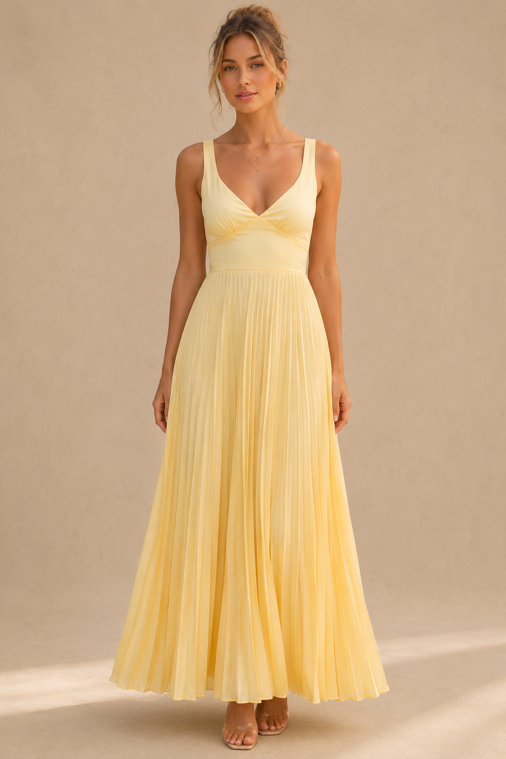 Sointu | Vestido longo plissado