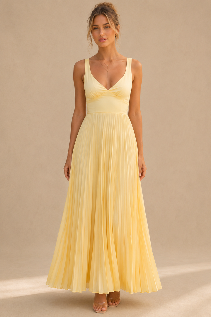 Sointu | Vestido longo plissado
