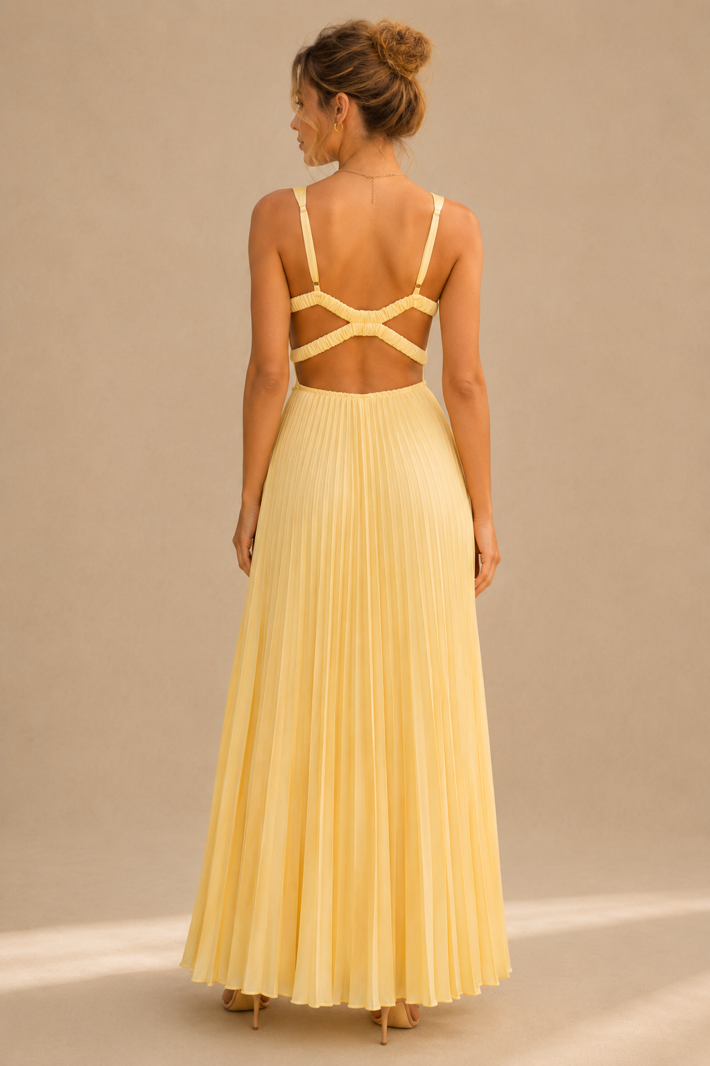 Sointu | Vestido longo plissado