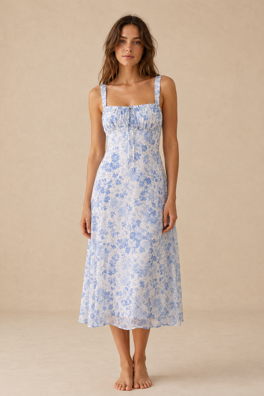 Iiris | Vestido midi floral com alças