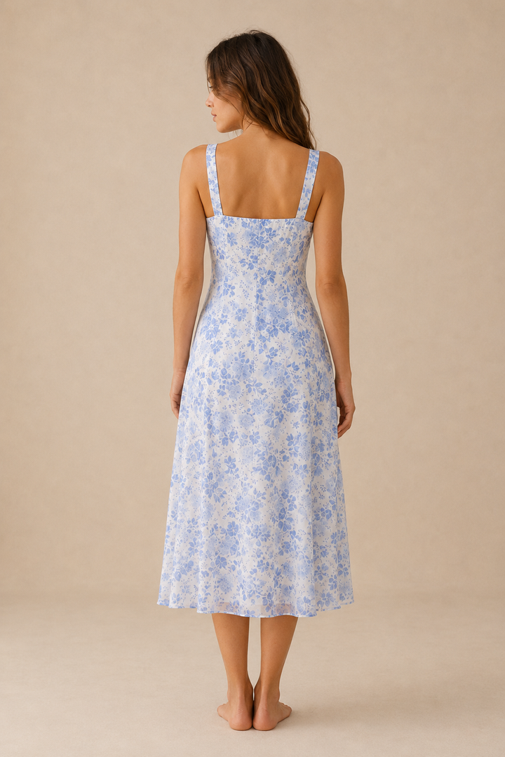 Iiris | Vestido midi floral com alças