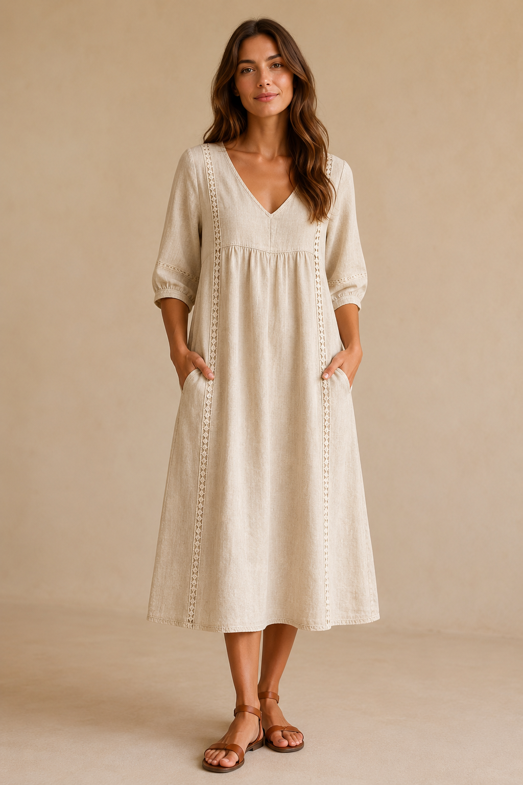 Veera | Vestido midi estilo linho