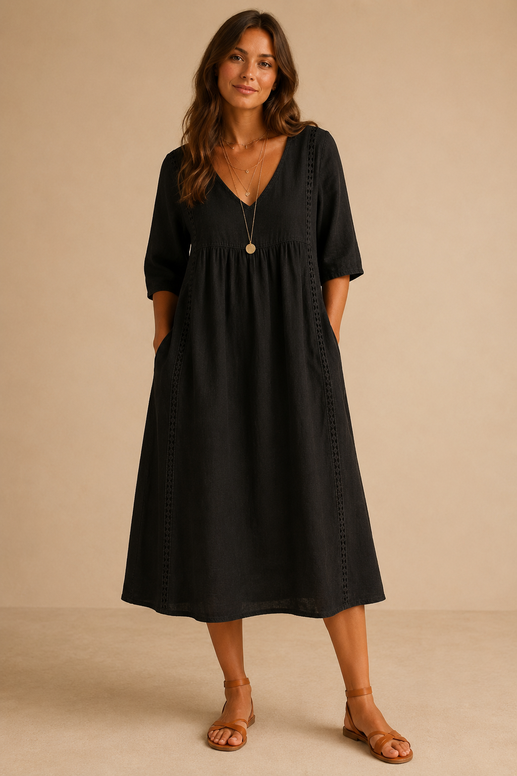 Veera | Vestido midi estilo linho