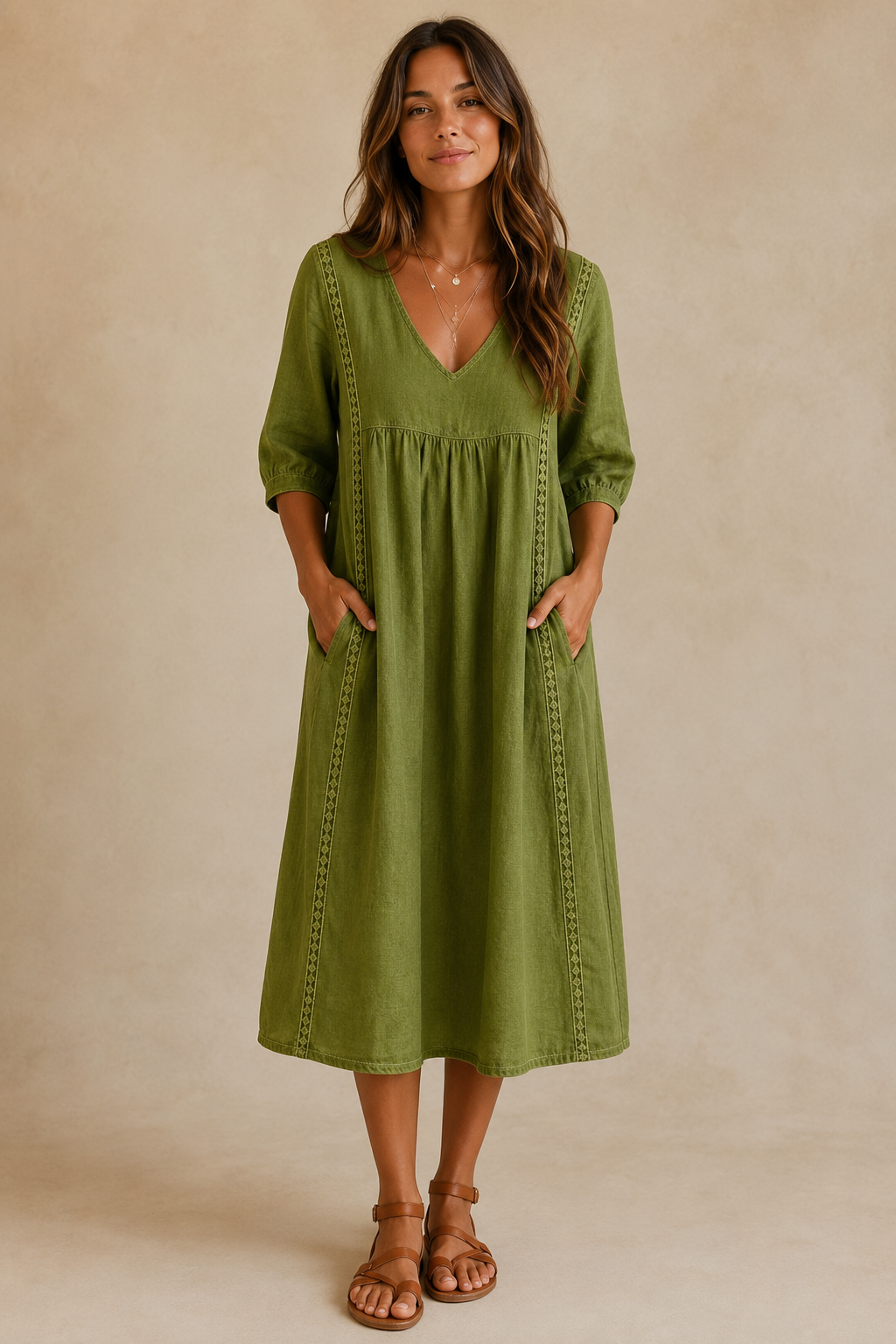 Veera | Vestido midi estilo linho