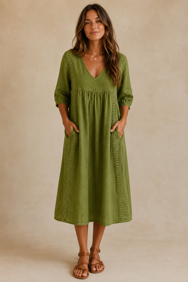 Veera | Vestido midi estilo linho