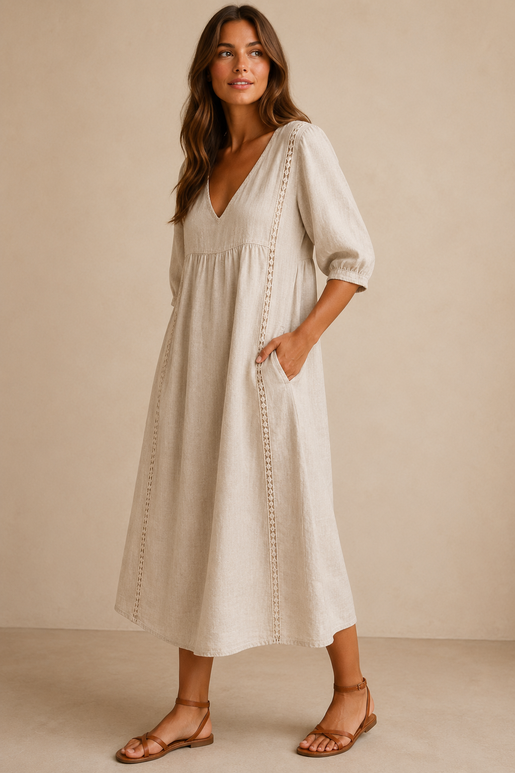 Veera | Vestido midi estilo linho