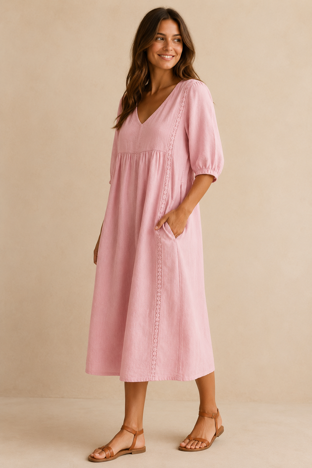 Veera | Vestido midi estilo linho