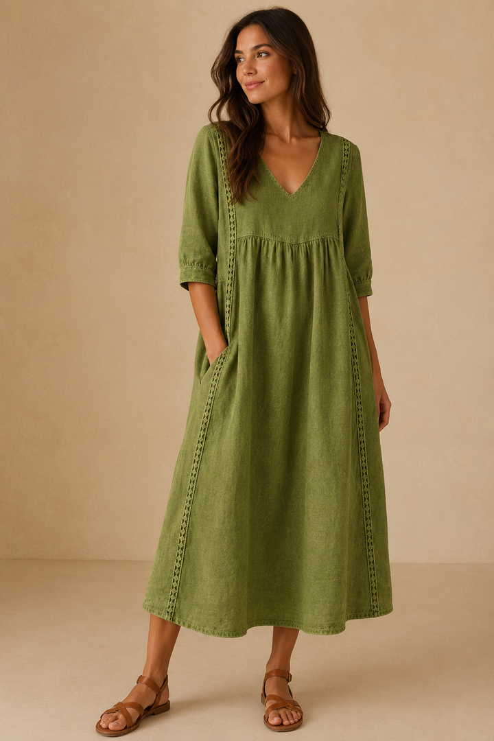 Veera | Vestido midi estilo linho