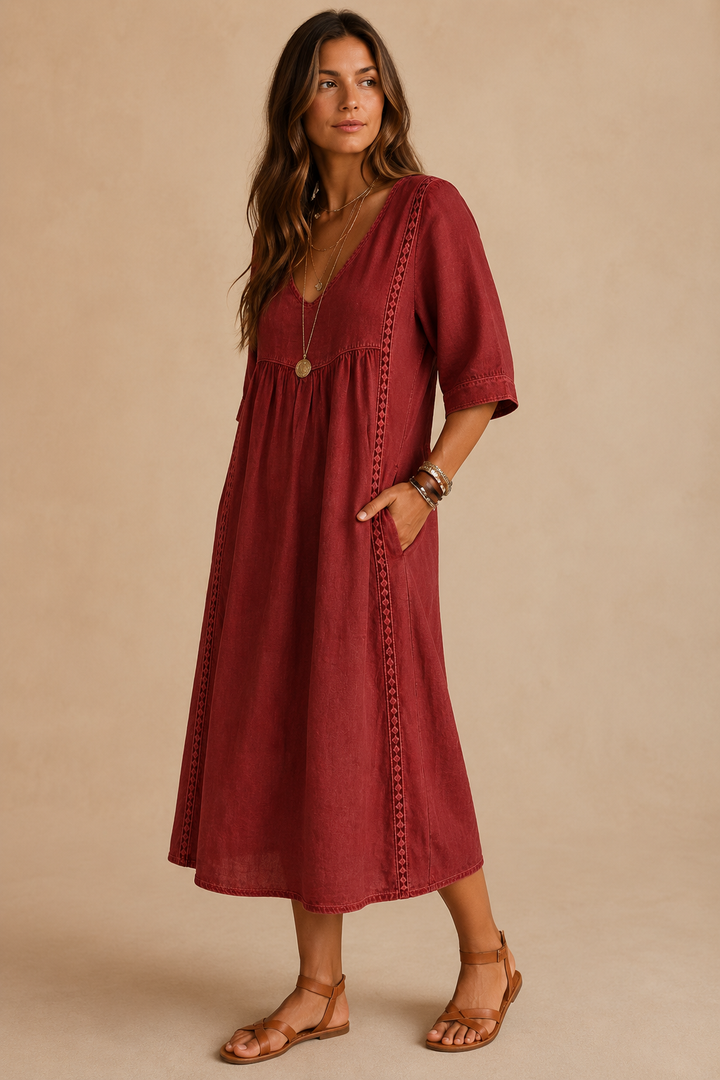 Veera | Vestido midi estilo linho