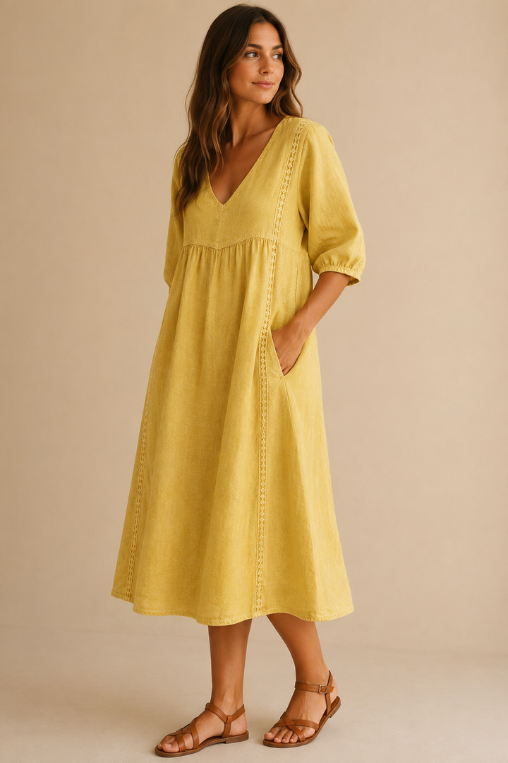 Veera | Vestido midi estilo linho