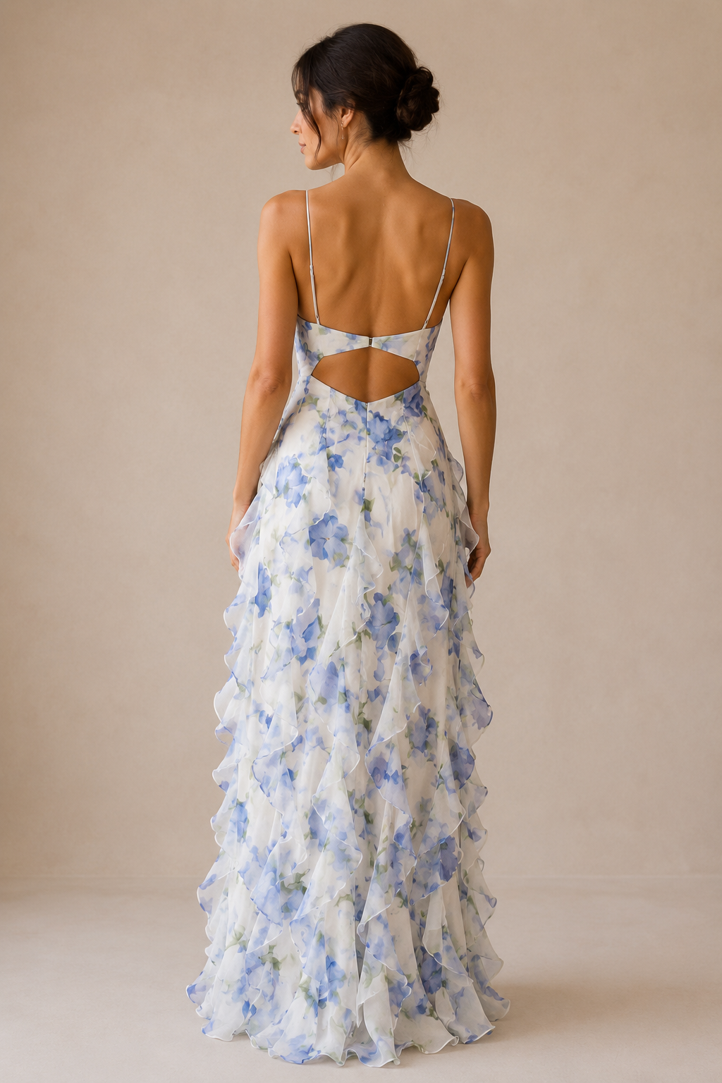 Uri | Abito Midi Floreale con Rouches
