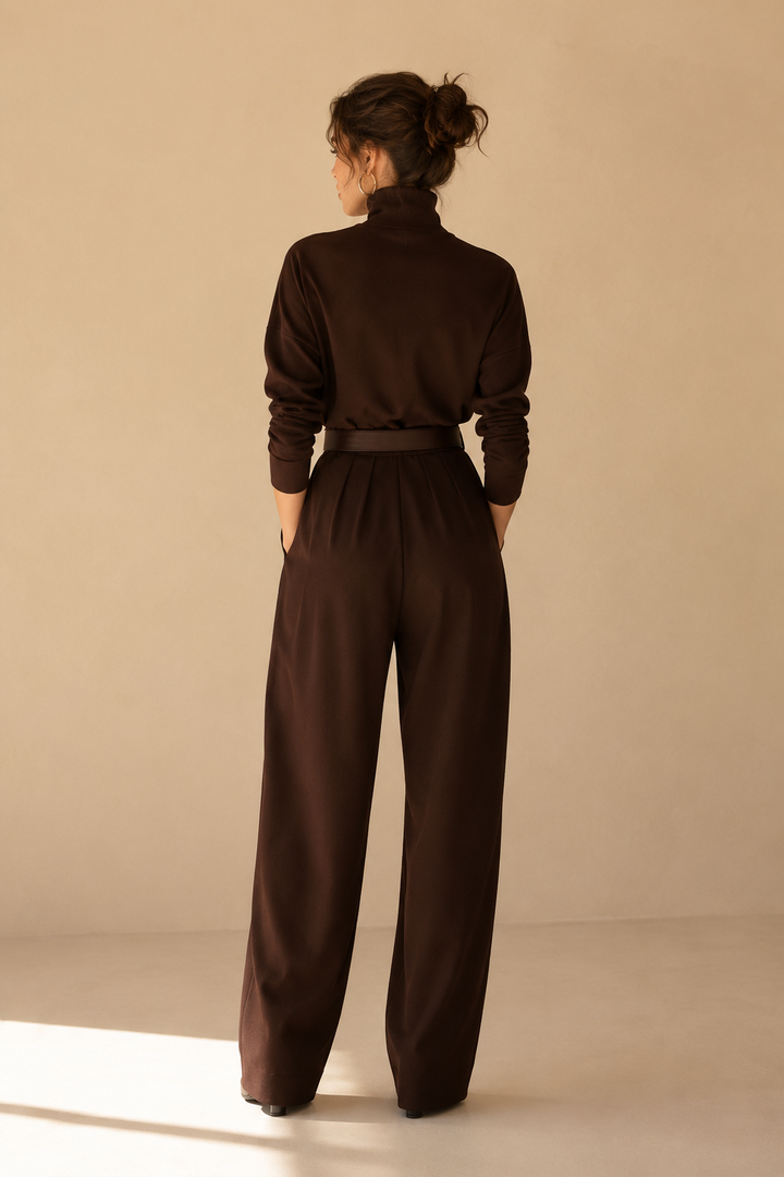 DELACROIX | Ensemble Col Roulé et Pantalon Droit Cyrielle